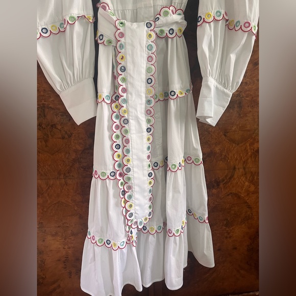 CeliaB White Long Sleeve Dress with Colorful Accents - Picture 3 of 8